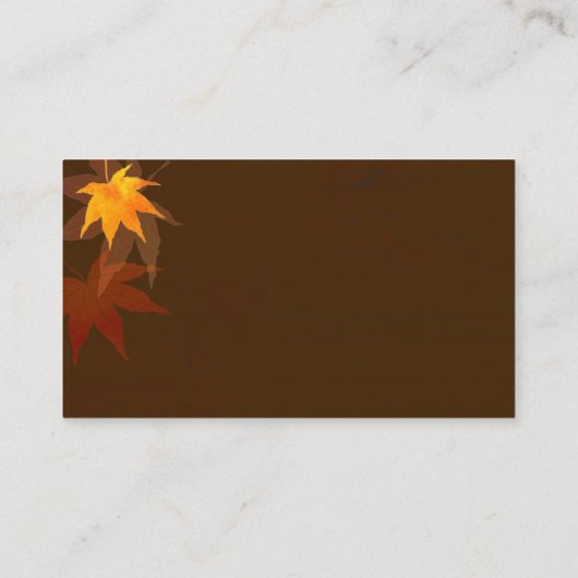 Dancing Maple Leaf Fall Bruiloft Website Informatiekaartje (Achterkant)