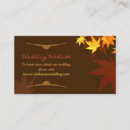 Dancing Maple Leaf Fall Bruiloft Website Informatiekaartje
