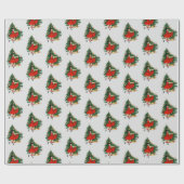  Dancing Meisje en Kerstboom Cadeaupapier (Vlak)