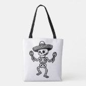 Dancing Mexican Skeleton Tote Bag (Achterkant)