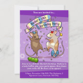 Dancing Mice Age & Name Happy Birthday Party Kaart (Voorkant)