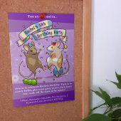 Dancing Mice Age & Name Happy Birthday Party Kaart