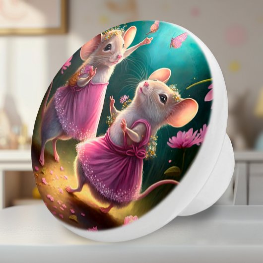 Dancing Mice - Gepersonaliseerde fantasie Keramische Knop
