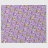 Dancing Mice Naam & Leeftijd Happy Birthday Party Cadeaupapier (Vlak)