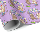 Dancing Mice Naam & Leeftijd Happy Birthday Party Cadeaupapier (Rol Hoek)