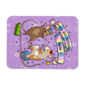 Dancing Mice Naam & Leeftijd Happy Birthday Party Magneet (Horizontaal)