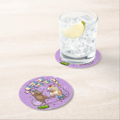 Dancing Mice Naam & Leeftijd Happy Birthday Party Ronde Kartonnen Onderzetter (Insitu)