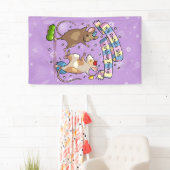 Dancing Mice Naam & Leeftijd Happy Birthday Party Spandoek (Insitu)