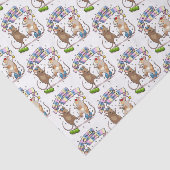 Dancing Mice Naam & Leeftijd Happy Birthday Party Tissuepapier (Detail)