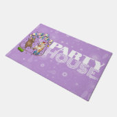 Dancing Mice Naam & Leeftijd Verjaardag Party Hous Deurmat (Schuin)