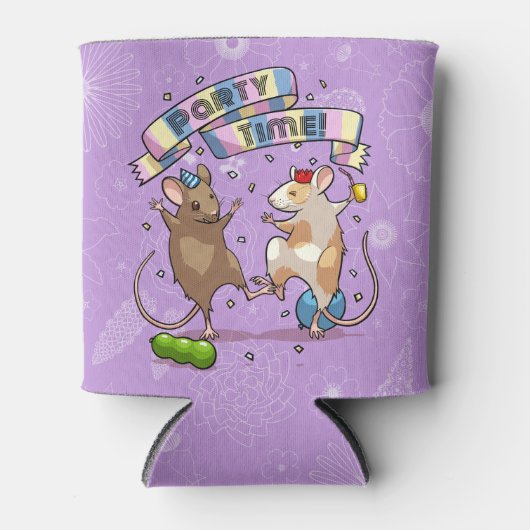 Dancing Mice Party Time Banner Confetti & Ballonne Blikjeskoeler (Voorkant)