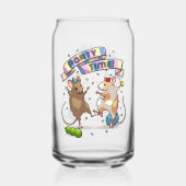 Dancing Mice Party Time Banner Confetti & Ballonne Blikvorm Glas (Voorkant)