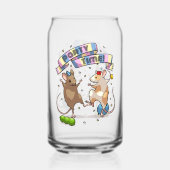 Dancing Mice Party Time Banner Confetti & Ballonne Blikvorm Glas (Achterkant)