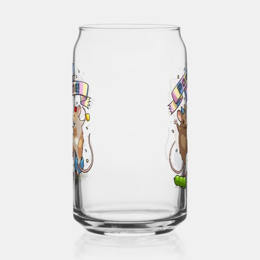 Dancing Mice Party Time Banner Confetti & Ballonne Blikvorm Glas (Links)