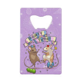 Dancing Mice Party Time Banner Confetti & Ballonne Creditkaart Flessenopener (Voorkant)