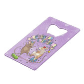 Dancing Mice Party Time Banner Confetti & Ballonne Creditkaart Flessenopener (Voorkant Gekanteld)