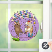Dancing Mice Party Time Banner Confetti & Ballonne Raamsticker (Huis)