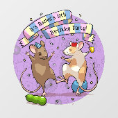 Dancing Mice Party Time Banner Confetti & Ballonne Raamsticker (Vel)