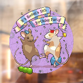 Dancing Mice Party Time Banner Confetti & Ballonne Raamsticker (Vel 2)