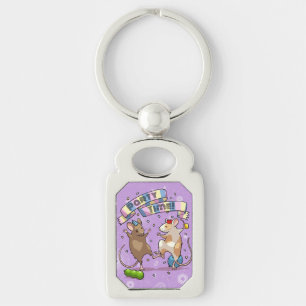 Dancing Mice Party Time Banner Confetti & Ballonne Sleutelhanger