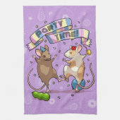 Dancing Mice Party Time Banner Confetti & Ballonne Theedoek (Verticaal)