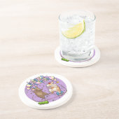 Dancing Mice Party Time Banner Confetti & Ballonne Zandsteen Onderzetter (Zijkant)