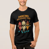 Dancing Milkshake Trio - Grappig Retro Diner Zoet Tri-Blend Shirt (Voorkant)
