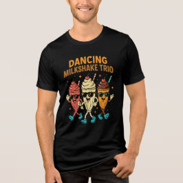 Dancing Milkshake Trio - Grappig Retro Diner Zoet Tri-Blend Shirt