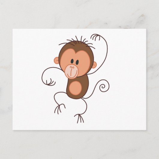 Dancing Monkey Briefkaart (Voorkant)
