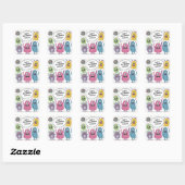 Dancing Monsters Party Kids Verjaardag Ontwerp Vierkante Sticker (Vel)