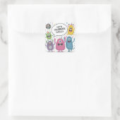 Dancing Monsters Party Kids Verjaardag Ontwerp Vierkante Sticker (Tas)
