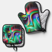 Dancing Neon Lights Ovenwant & Pannenlap Set (Voorkant / Achterkant)