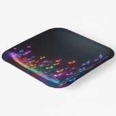 Dancing Neon muzieknoten Papieren Bordje (Gebogen)