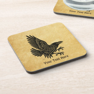 Dancing Norse Raven Bier Onderzetter
