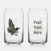 Dancing Norse Raven Blikvorm Glas (Voorkant)