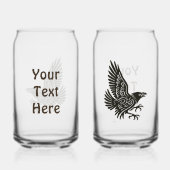 Dancing Norse Raven Blikvorm Glas (Achterkant)