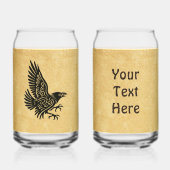 Dancing Norse Raven Blikvorm Glas (Voorkant)