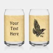 Dancing Norse Raven Blikvorm Glas (Achterkant)