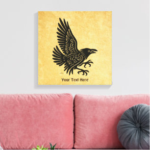 Dancing Norse Raven Canvas Afdruk