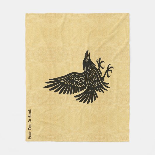 Dancing Norse Raven Fleece Deken (Voorkant)