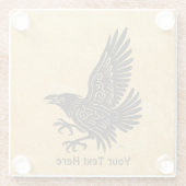 Dancing Norse Raven Glazen Onderzetter (Achterkant)