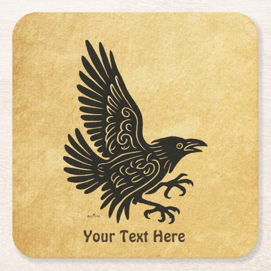 Dancing Norse Raven Kartonnen Onderzetters (Voorkant)