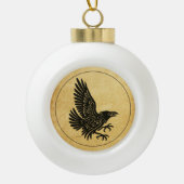 Dancing Norse Raven Keramische Bal Ornament (Voorkant)