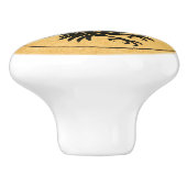 Dancing Norse Raven Keramische Knop (Zijkant)