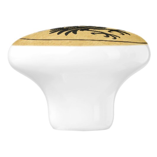 Dancing Norse Raven Keramische Knop (Zijkant)