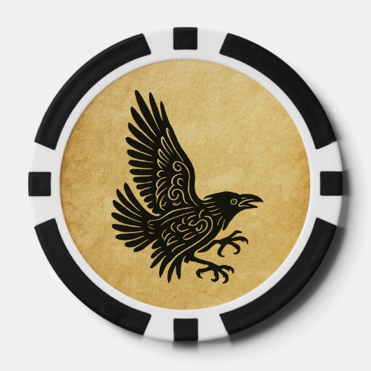 Dancing Norse Raven Poker Chips (Voorkant)