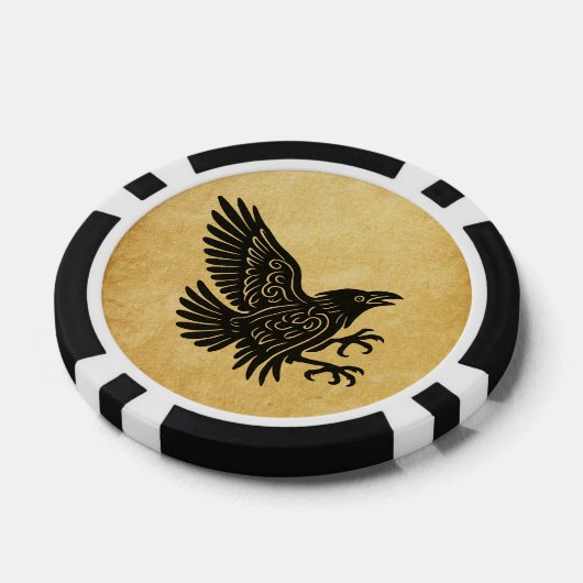 Dancing Norse Raven Poker Chips (Enkel)