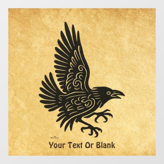 Dancing Norse Raven Raamsticker (Vel)