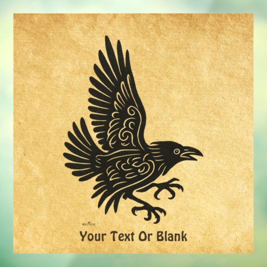 Dancing Norse Raven Raamsticker (Vel 3)