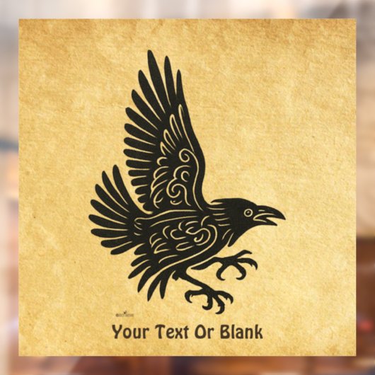 Dancing Norse Raven Raamsticker (Vel 2)